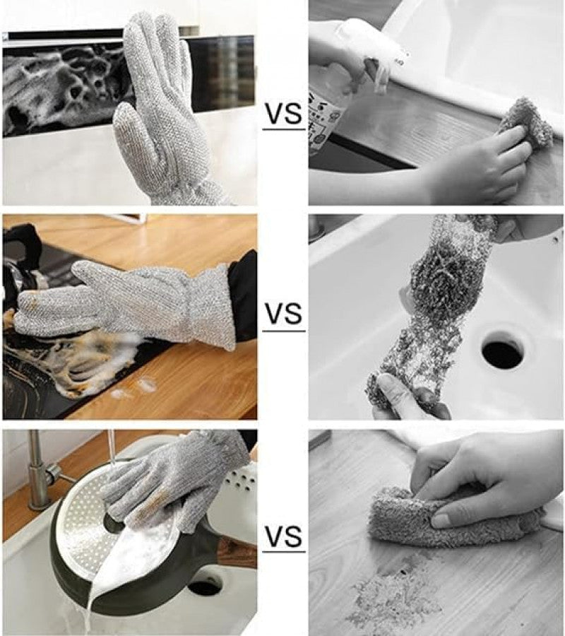 Steel Wire Cleaning Gloves – Durable Scrubbing & Protection Gloves