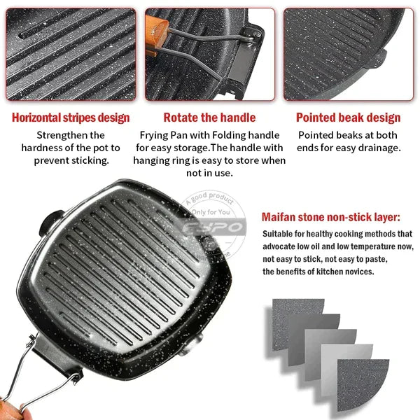 Non-Stick Grill Pan in 3 sizes - 20cm 24cm 28cm