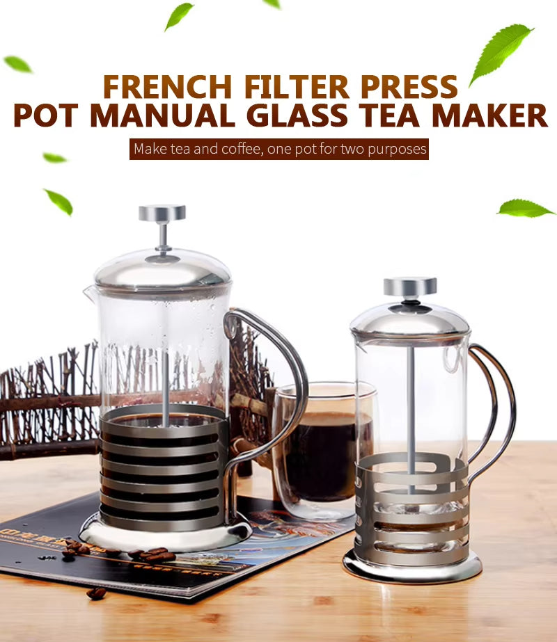French Press Coffee Maker Flower Tea Press 350ML