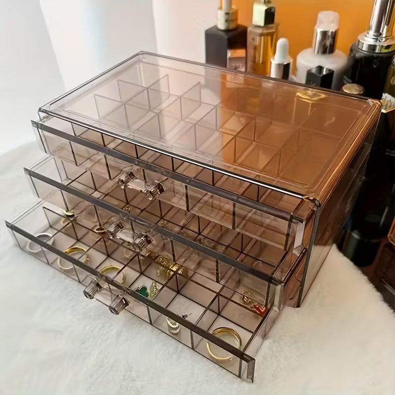 72 – Grids Drawer Transparent Jewelry Box