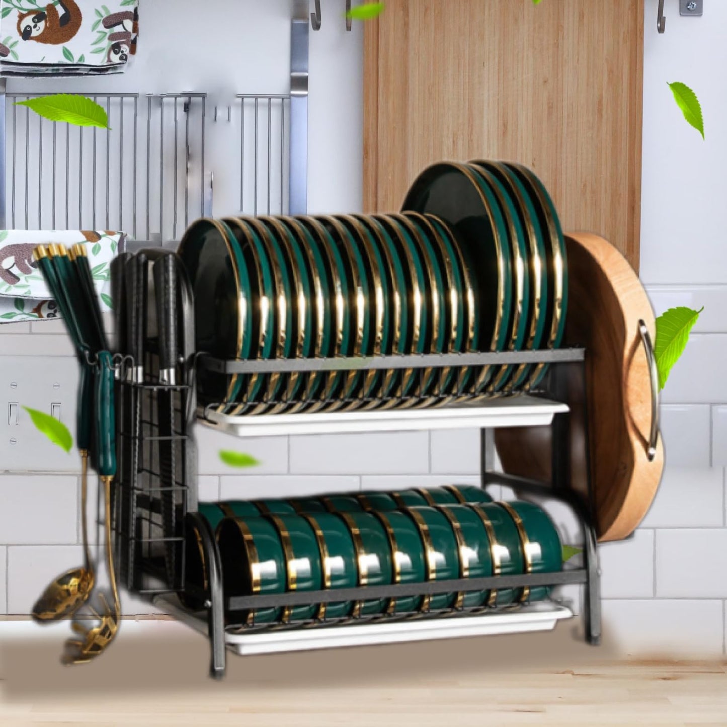Stainless Steel 2-Tier Dish Drying Rack