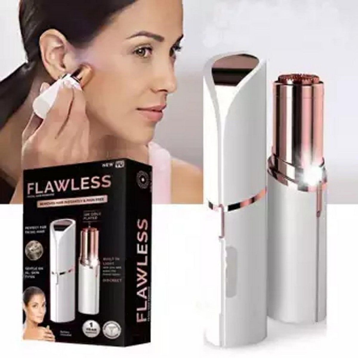 Flawless Hair Remover for Women – Painless Facial & Body