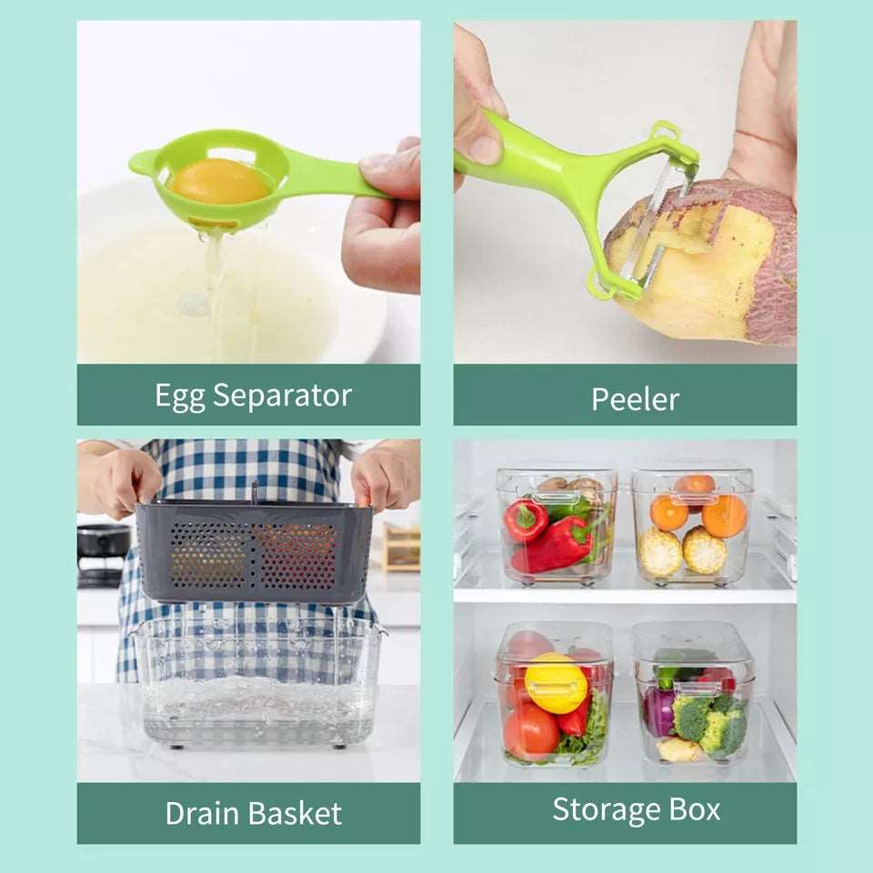 22 in 1 Multifunctional Vegetable Chopper – Multi Blade Kitchen Slicer & Dicer Set - Saadiq.pk