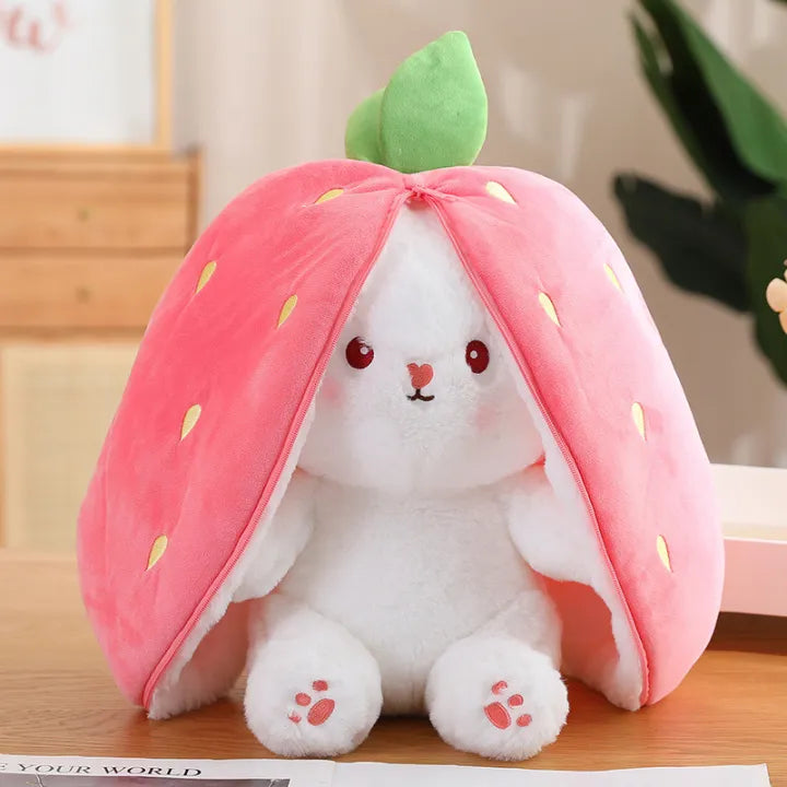 Reversible Fruit Bunny Plush Toy – 2-in-1 Transforming Soft Toy