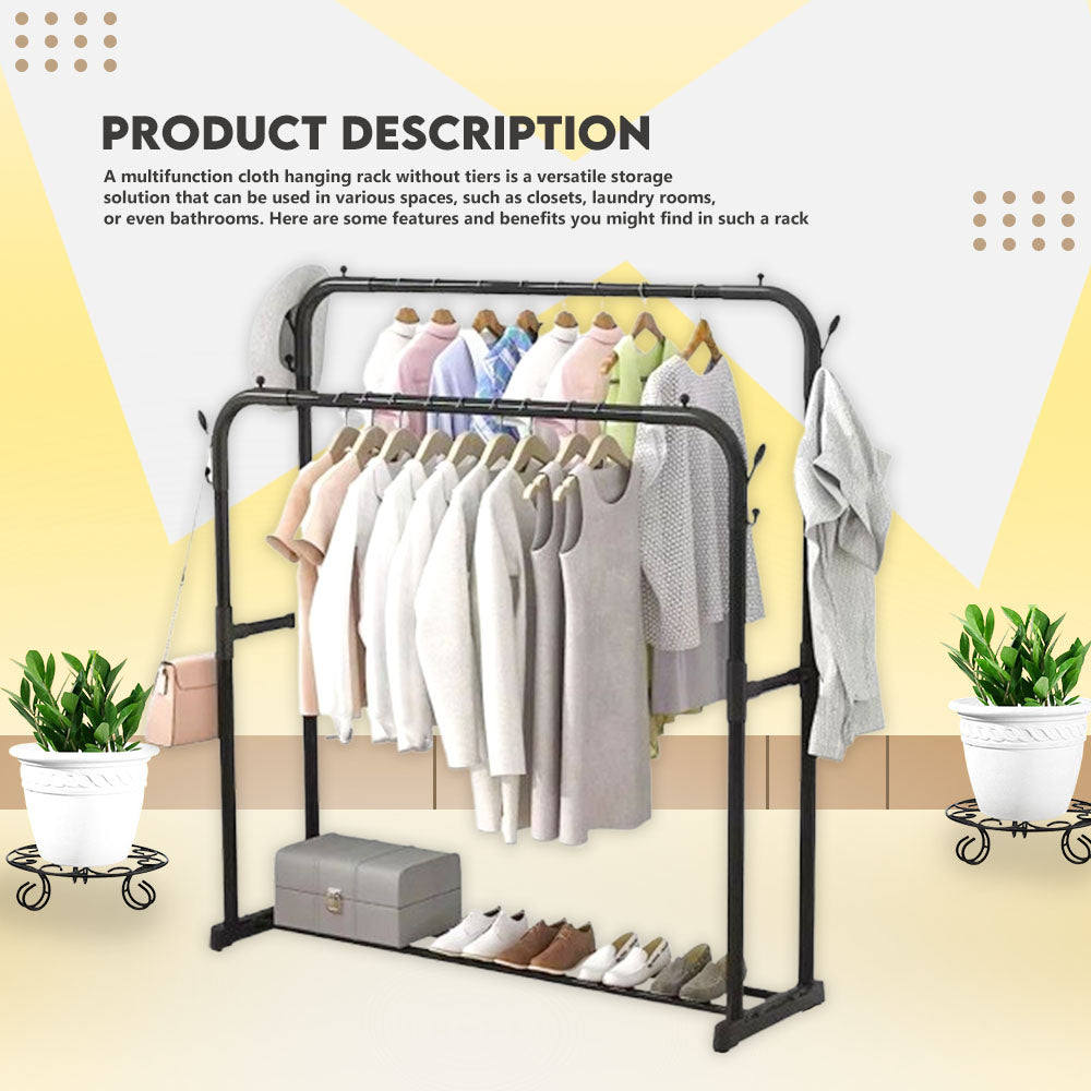 Rolling Clothes Rack Stand Hangers
