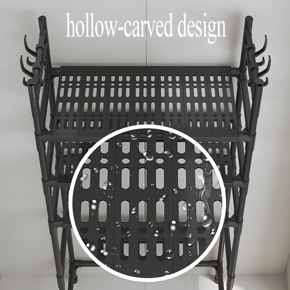 3 - Tier Plastic & Carbon Steel Toilet Storage Rack – Bathroom Organizer - Saadiq.pk