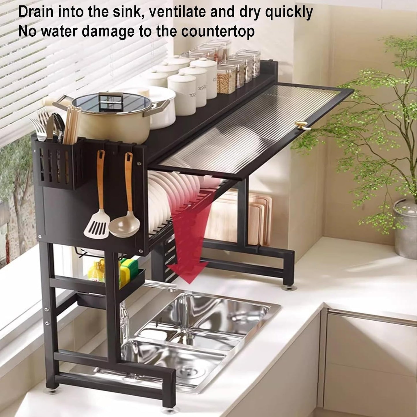 Over The Sink Cabinet Rack – Multi-Functional Kitchen Storage Organizer
