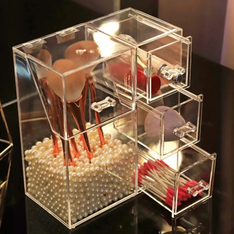 Acrylic Makeup Brush Organiser With Drawer