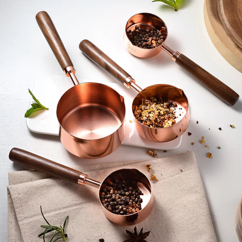 Stainless Steel Wooden Handle Measuring Spoon