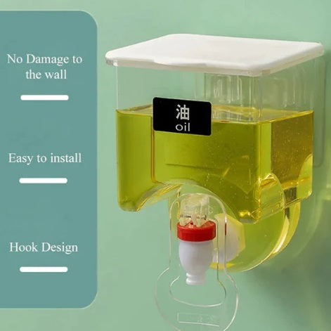 Wall-Mounted Oil Dispenser – Leak-Proof Liquid Seasoning Bottle for Kitchen