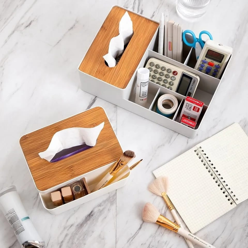 Wood-Topped Multi-Sectional Tissue Holder