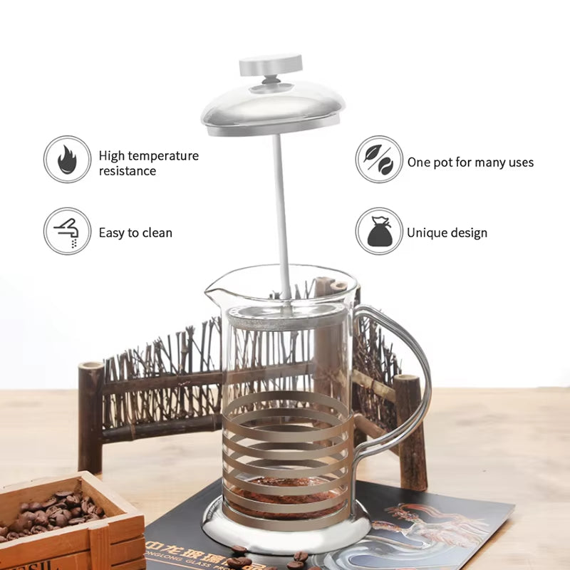French Press Coffee Maker Flower Tea Press 350ML