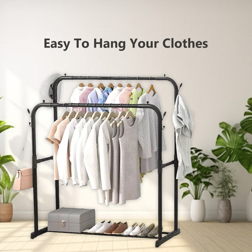 Rolling Clothes Rack Stand Hangers