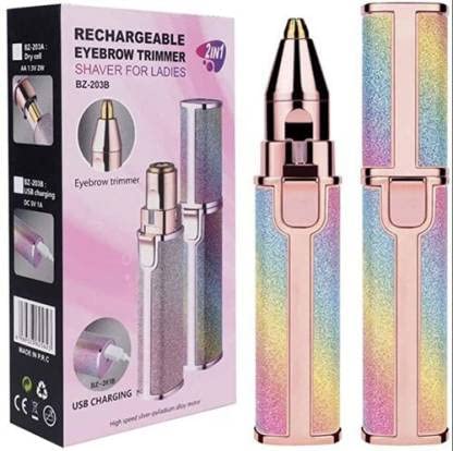 2-in-1 Eyebrow Trimmer & Facial Hair Remover – Painless USB Rechargeable Shaver for Women