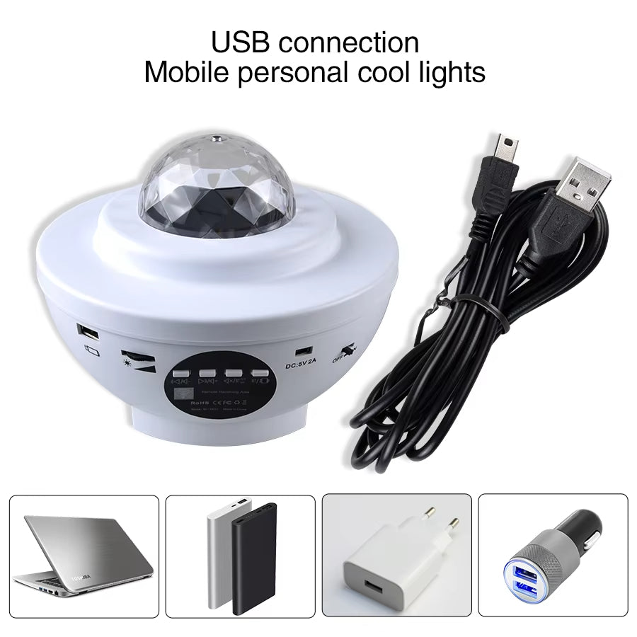 LED Star Ocean Wave Projector – Night Light with Galaxy & Ocean Effects