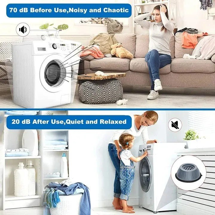 4Pcs Washing Machine Floor Mat – Anti - Vibration & Floor Protectors - Saadiq.pk