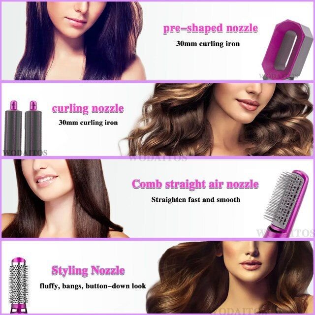 5 in 1 Hair Dryer & Styler – Hot Air Brush with Interchangeable Attachments - Saadiq.pk