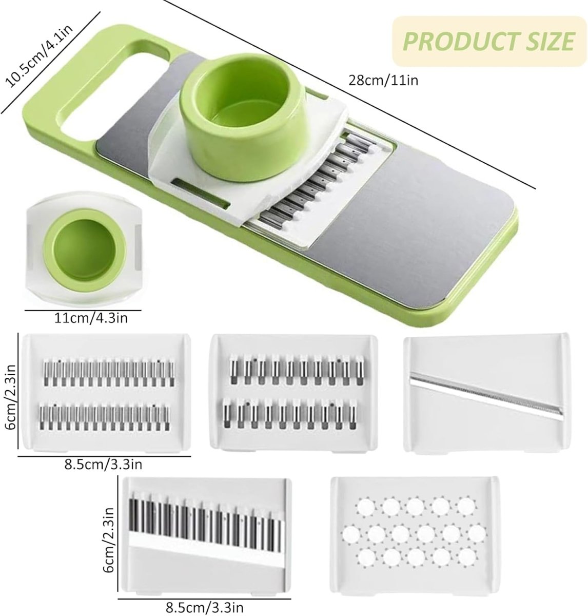 5 in 1 Vegetable Slicer – Multi‑Function Kitchen Cutter with Interchangeable Blades - Saadiq.pk