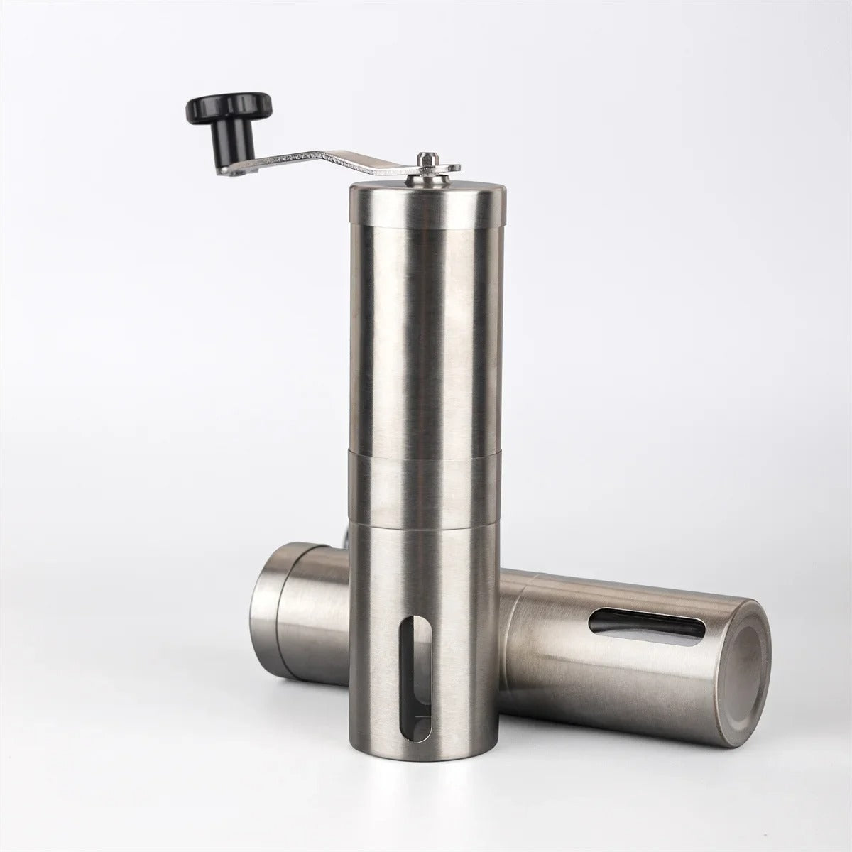 Portable Stainless Steel Coffee Grinder – Manual Hand Crank with Adjustable Settings