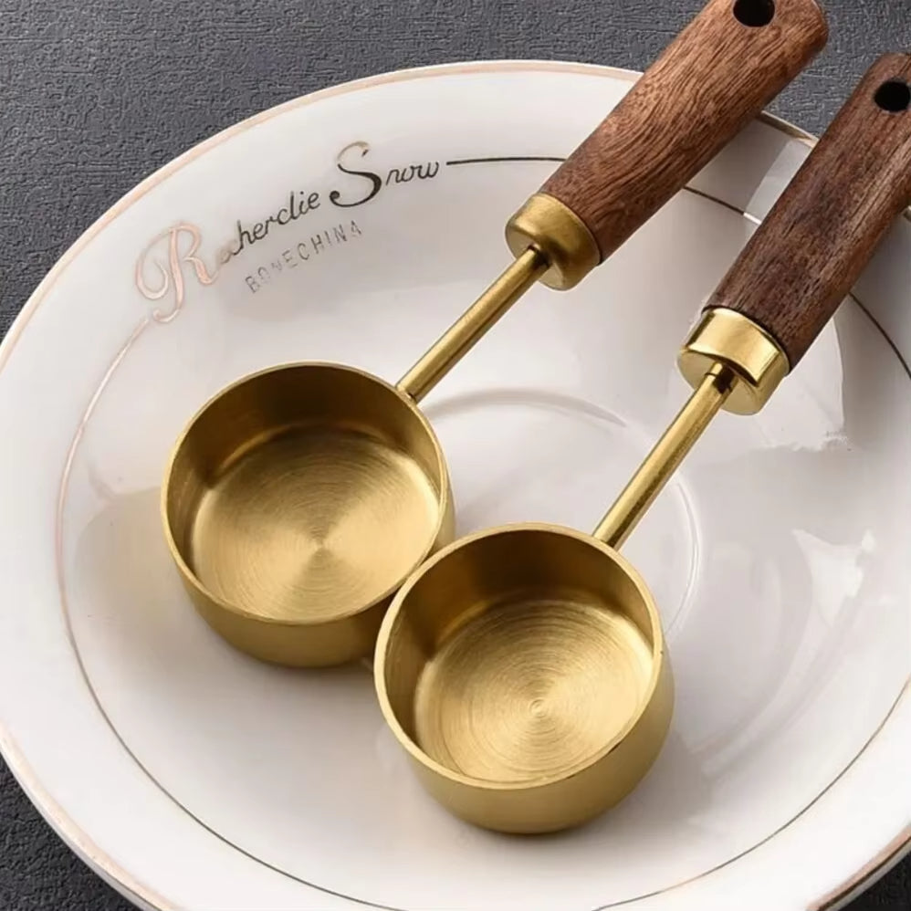 Stainless Steel Wooden Handle Measuring Spoon