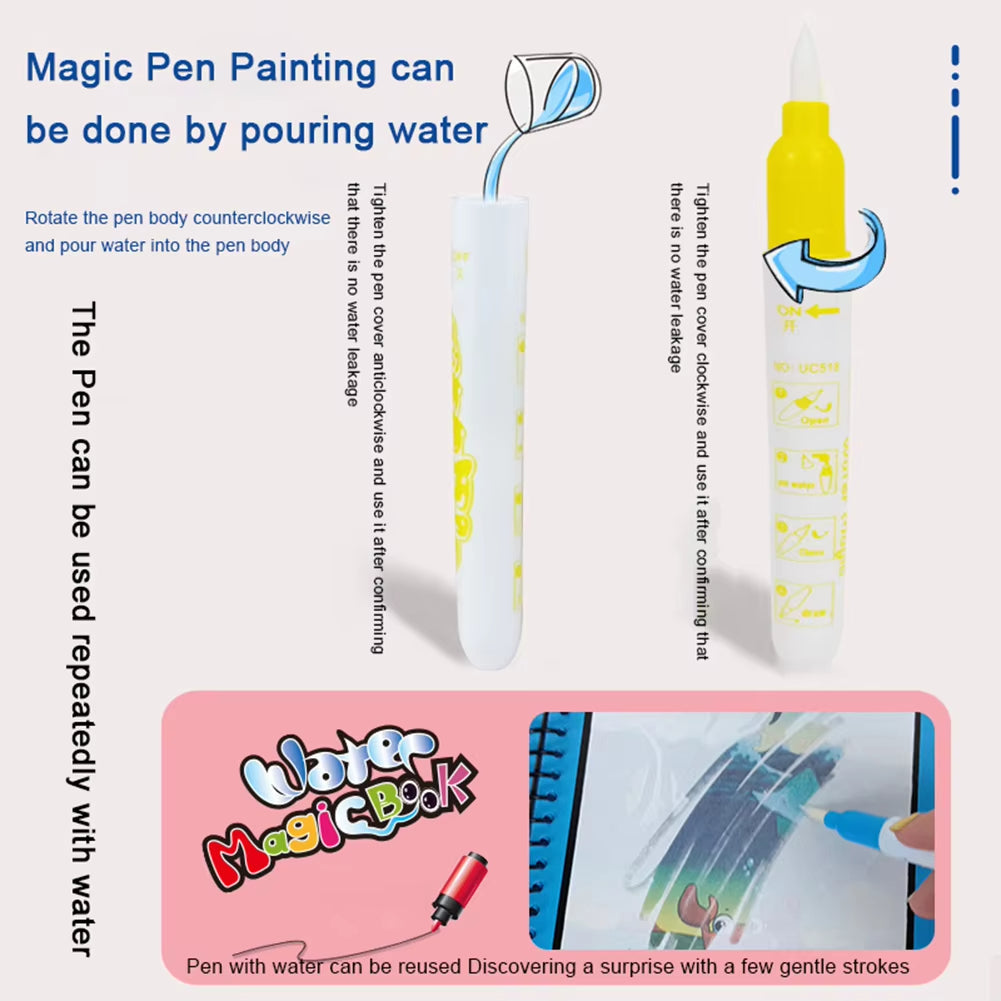 Magic Water Drawing Book – Reusable Educational Coloring Toy for Kids