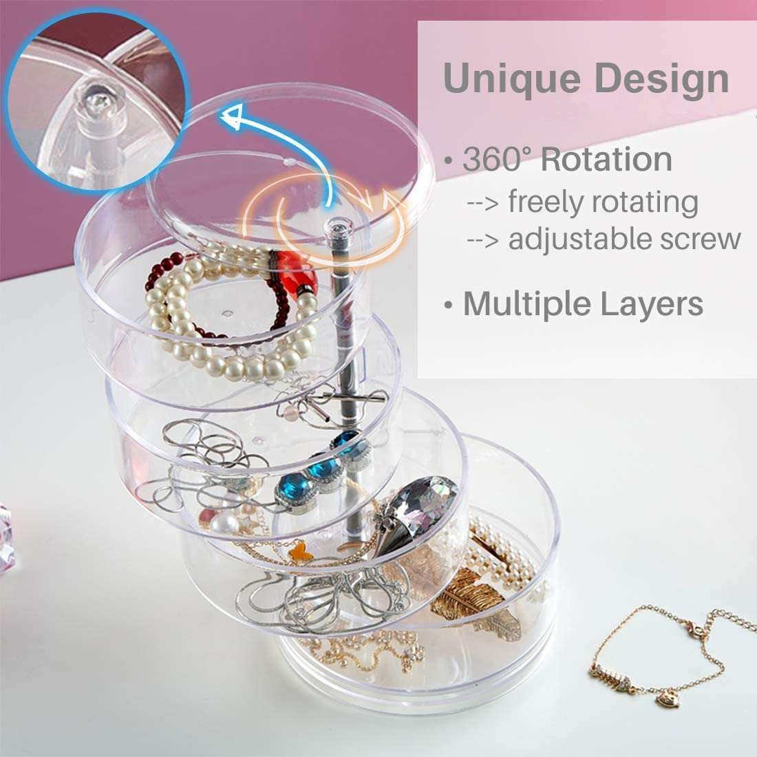 5 Layers Rotating Jewelry Box