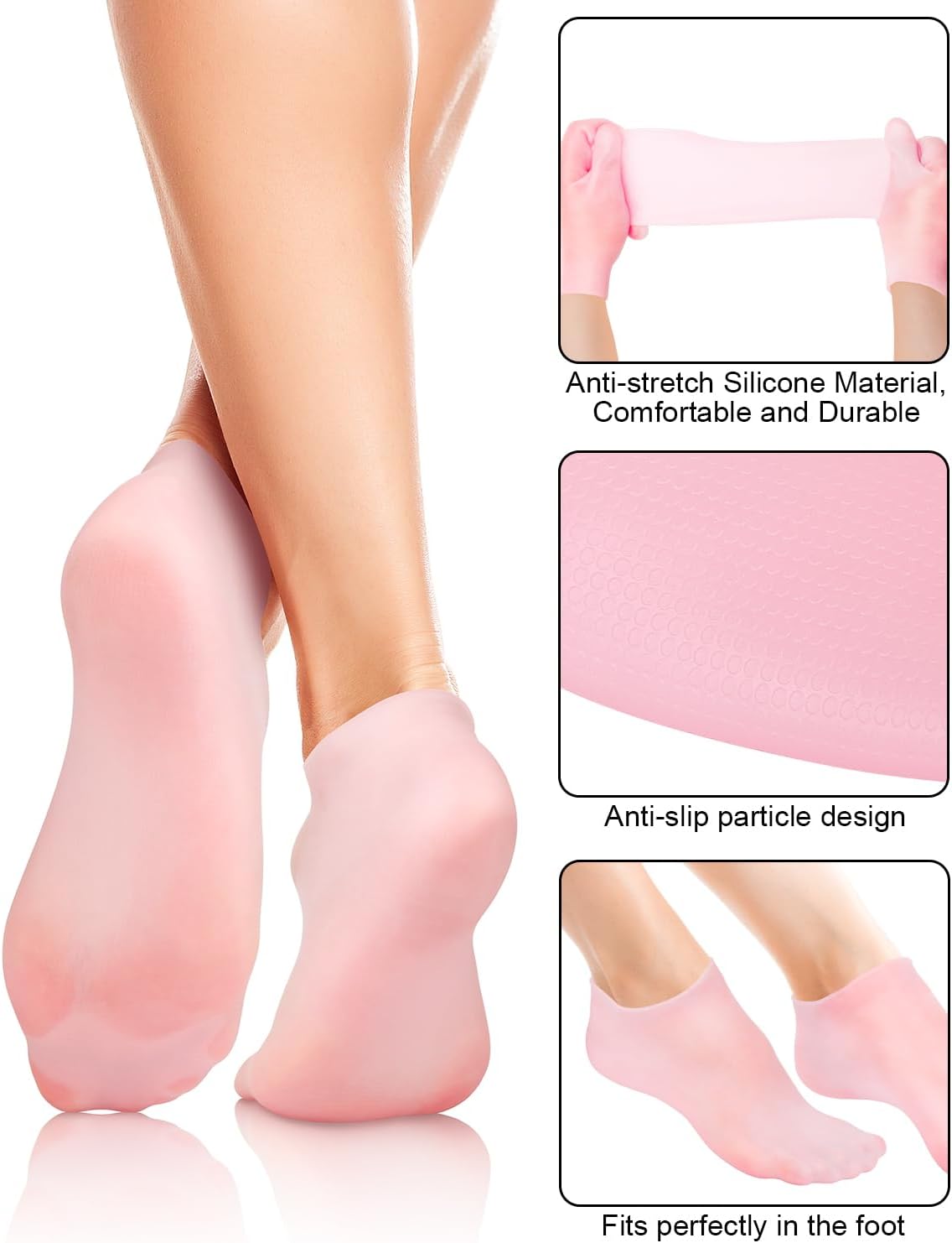 Moisturizing Jelly Socks for Dry Feet | Hydrating Gel Heel Socks for Cracked Heels, Rough Skin & Callus Repair