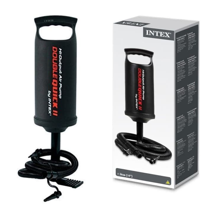 Intex Double Quick I Hand Pump – High Output Air Pump with 3 Nozzles for Inflatable Beds