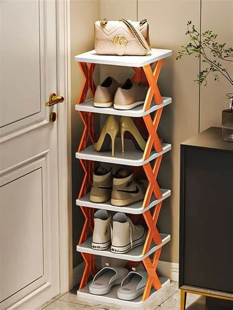 Foldable Zig zag shoe rack in 6 layers