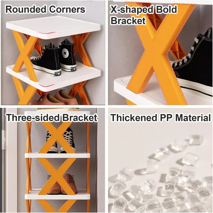Foldable Zig zag shoe rack in 6 layers