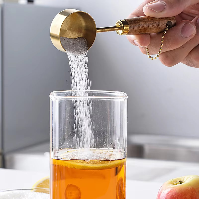 Stainless Steel Wooden Handle Measuring Spoon