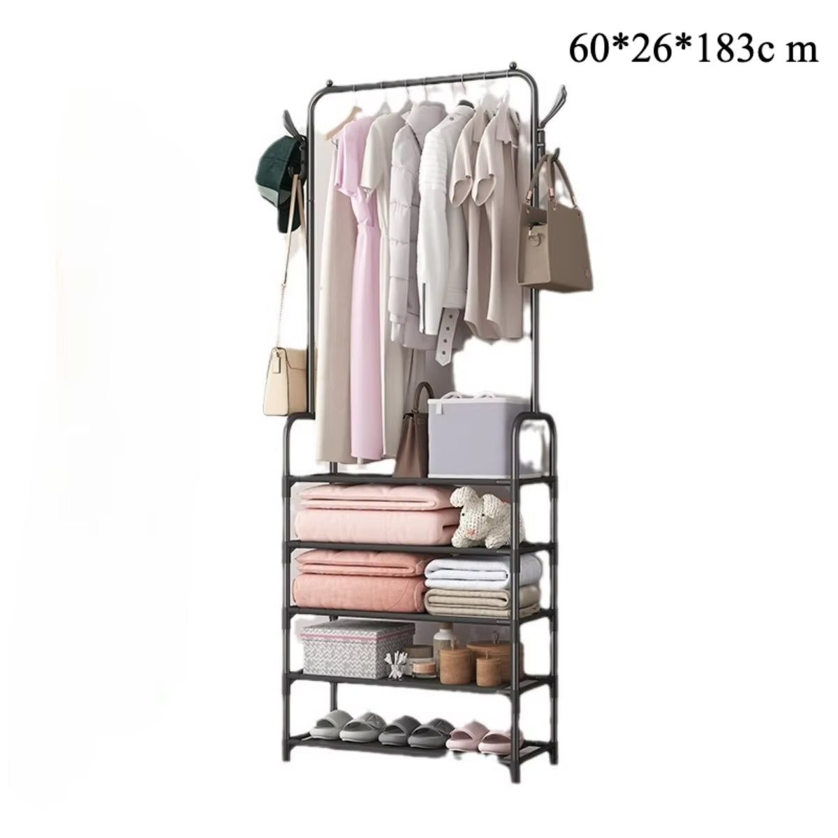 5-Layer Multifunctional Coat & Shoe Rack – Space-Saving Organizer