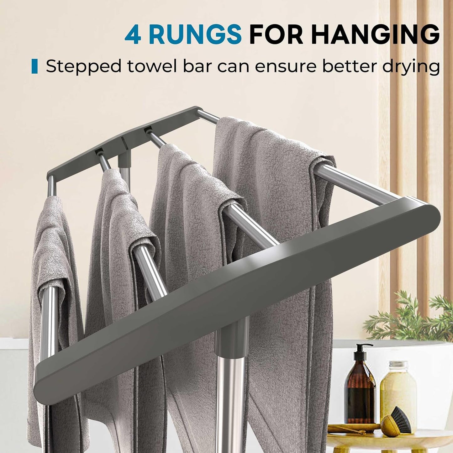 Mobile Room Save Space Towel Cloth Rack Holder