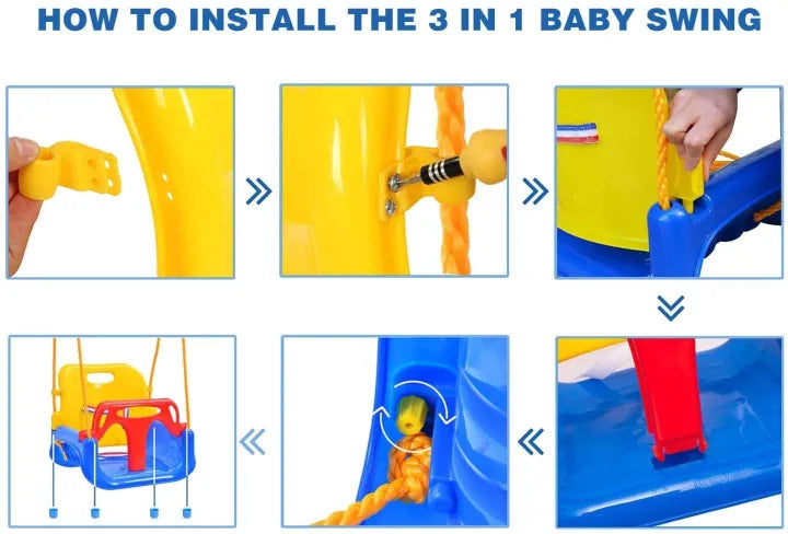 3-in-1 Kids Swing Seat – Adjustable Indoor & Outdoor Baby Swing with Safety Bar