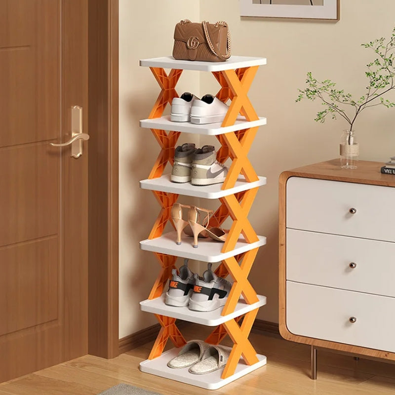 Foldable Zig zag shoe rack in 6 layers