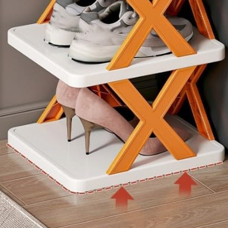 Foldable Zig zag shoe rack in 6 layers
