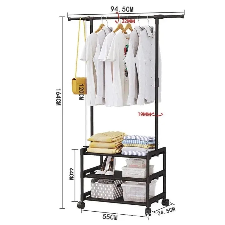 Multifunctional Cloth Rack With Wheels