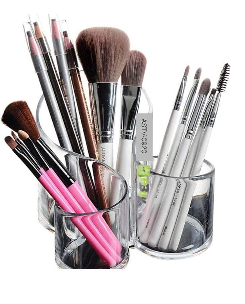 Acrylic Makeup Brush Holder – Transparent Dust-Proof Organizer