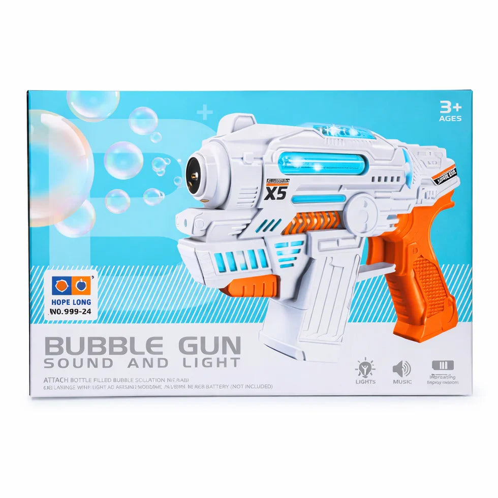 Electric Bubble Gun with Lights and Music – Automatic Bubble Blaster Toy for Kids