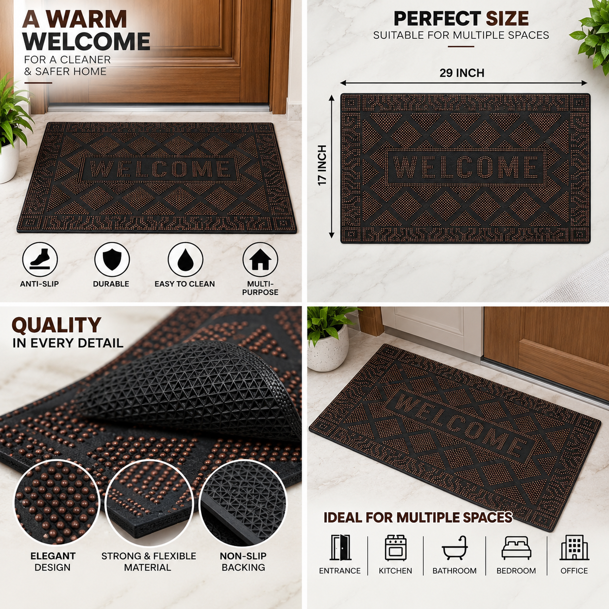 Welcome Door Mat | Anti-Slip Indoor & Outdoor Floor Mat