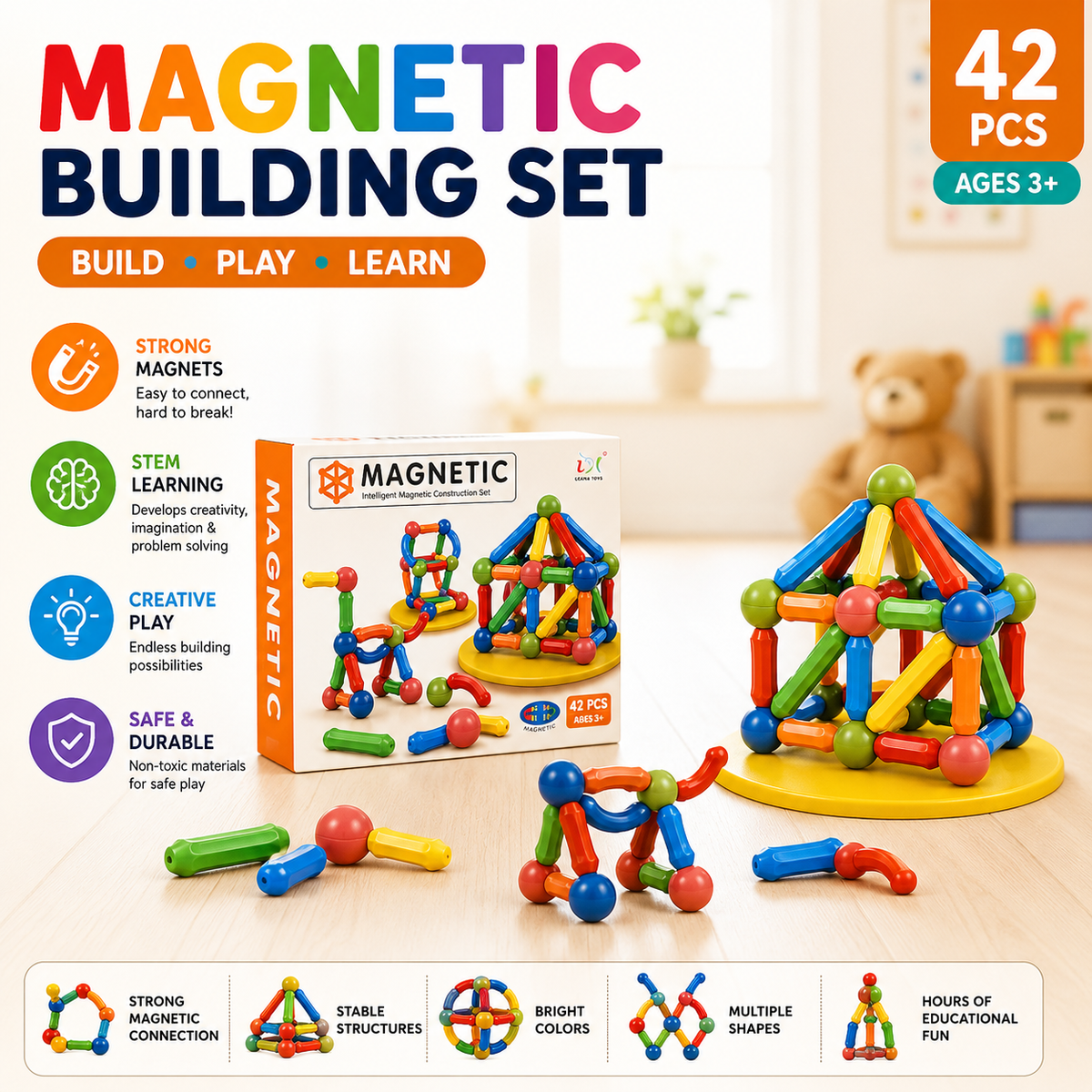 Magnetic Building Blocks Educational Toy
