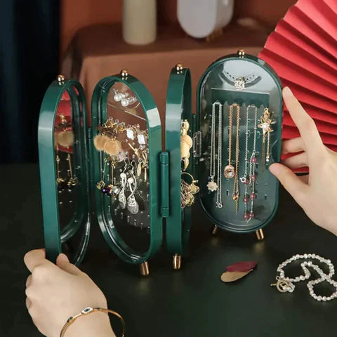 Acrylic Foldable Jewelry Storage Organizer – High Capacity Dust-Proof Box