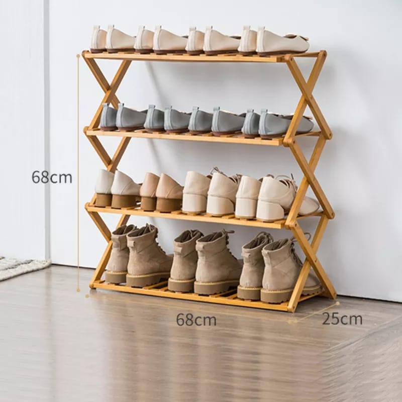 Foldable Wooden Shoe Rack