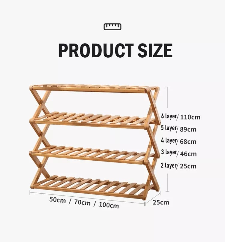 Foldable Wooden Shoe Rack