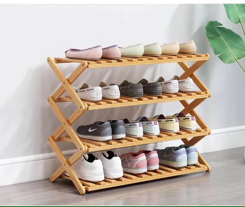 Foldable Wooden Shoe Rack