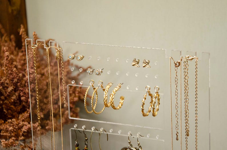 Jewelry Stand | Necklaces And Earrings Organizer | Clear Acrylic Earring Organizer | Jewelry Display | Bracelet Organizer