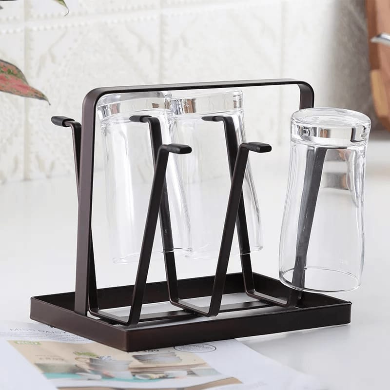 Heavy-Duty Metal 6-Holder Glass Stand – Durable & Strong
