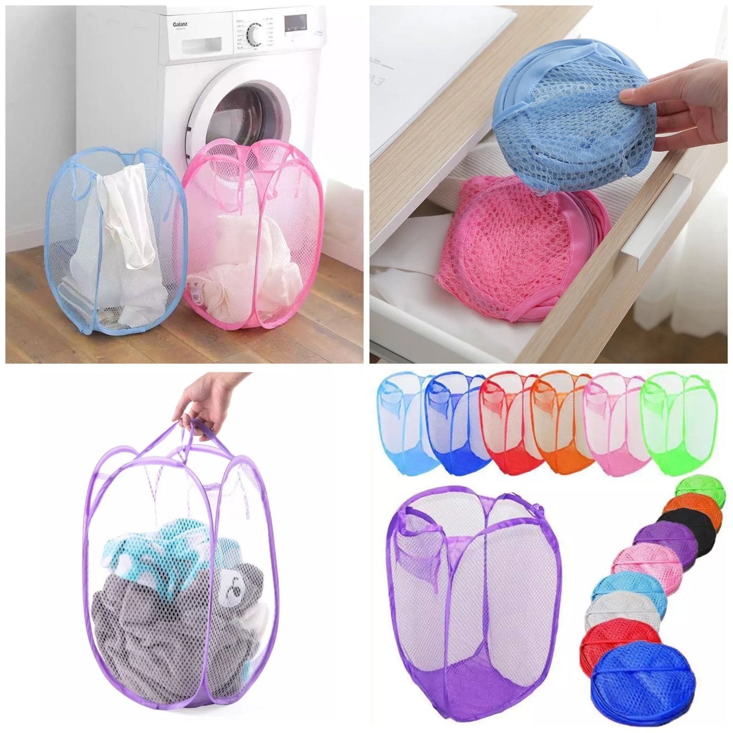 Laundry Net Basket – Collapsible & Portable Laundry Organizer