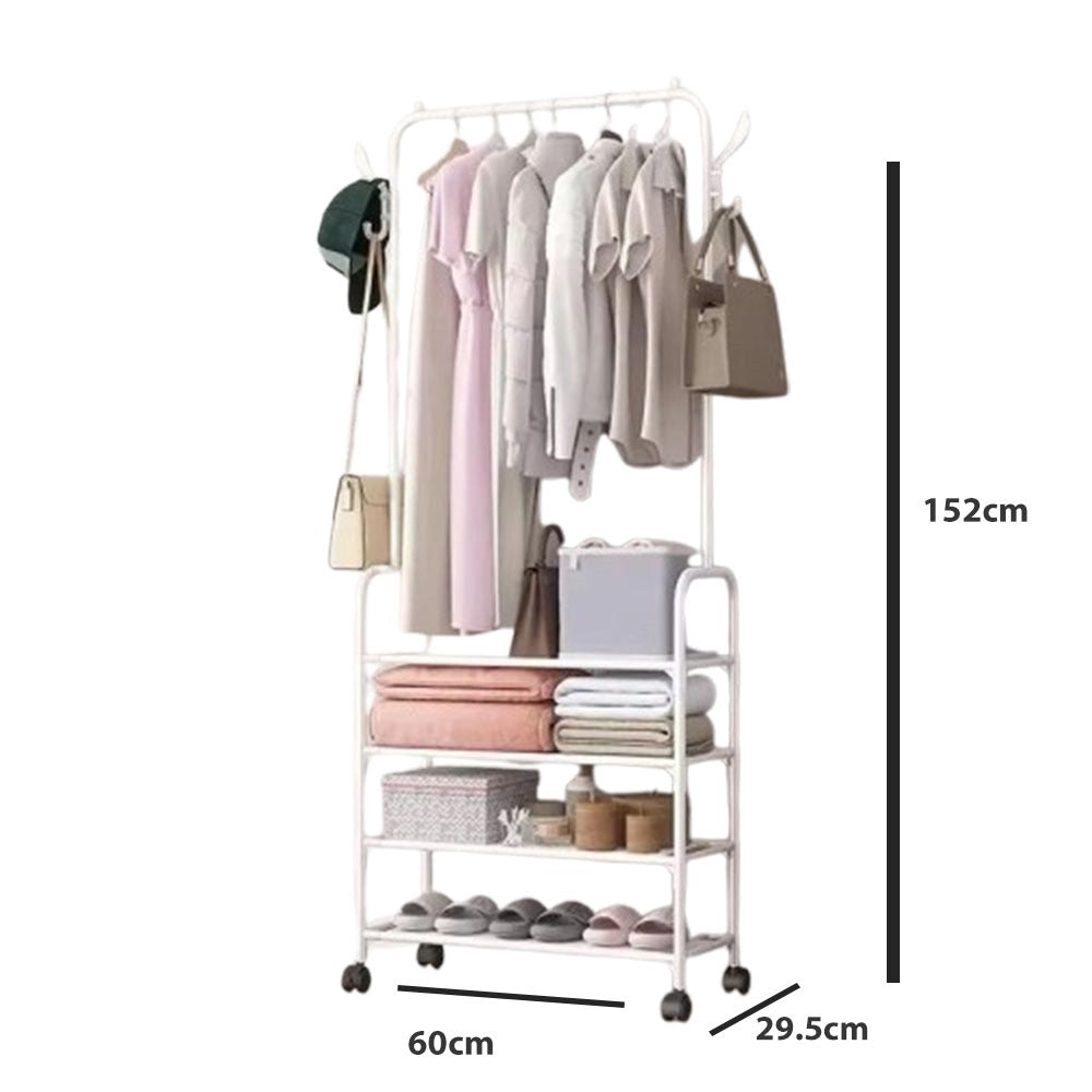 Multifunctional 4 Layers Shoe & Coat Rack – Space-Saving Home Organizer