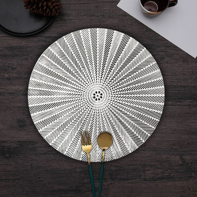 Fancy Dining Table Mat (Round) – Elegant Washable Placemat